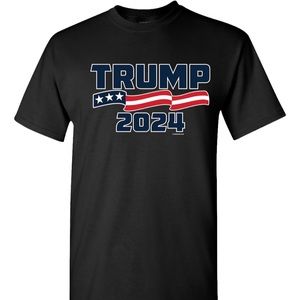 President Trump 2024 Black T-shirt Conservative Political American Republican